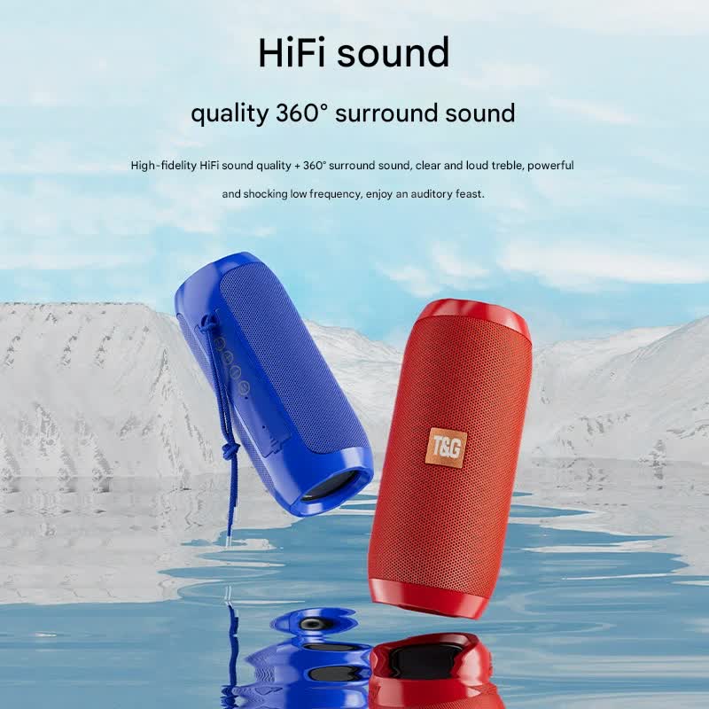 Black Portable Bluetooth Speaker - HiFi 360 Degree Audio Wireless Mini Speaker, Support Hands-free Calling