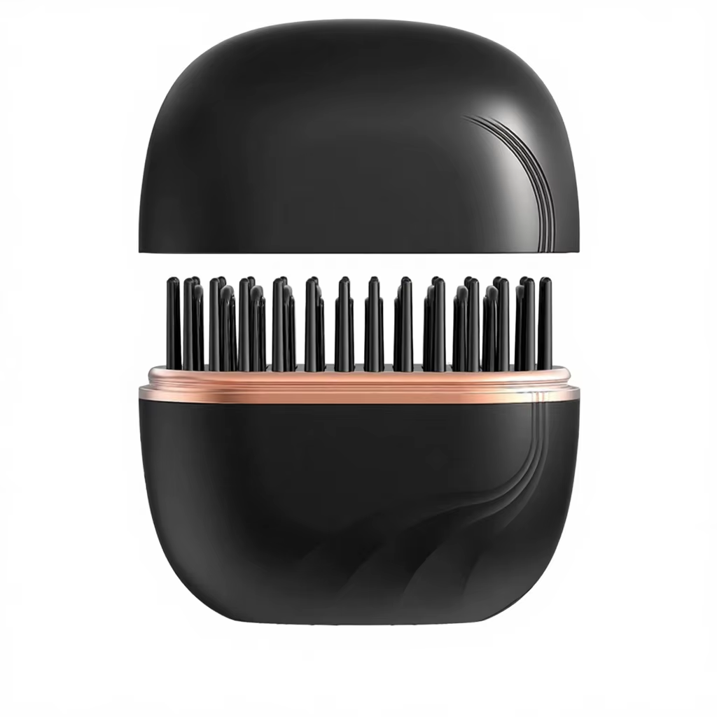 Black Wireless Hair Straightener Brush Cordless Portable Straightening Comb Type-C Rechargeable with 3 Temp Settings Anti-Scald Styler for Travel Australian Home