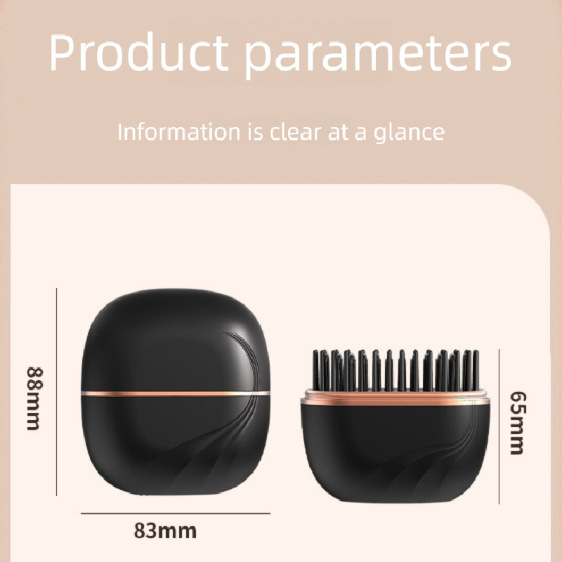 Black Wireless Hair Straightener Brush Cordless Portable Straightening Comb Type-C Rechargeable with 3 Temp Settings Anti-Scald Styler for Travel Australian Home