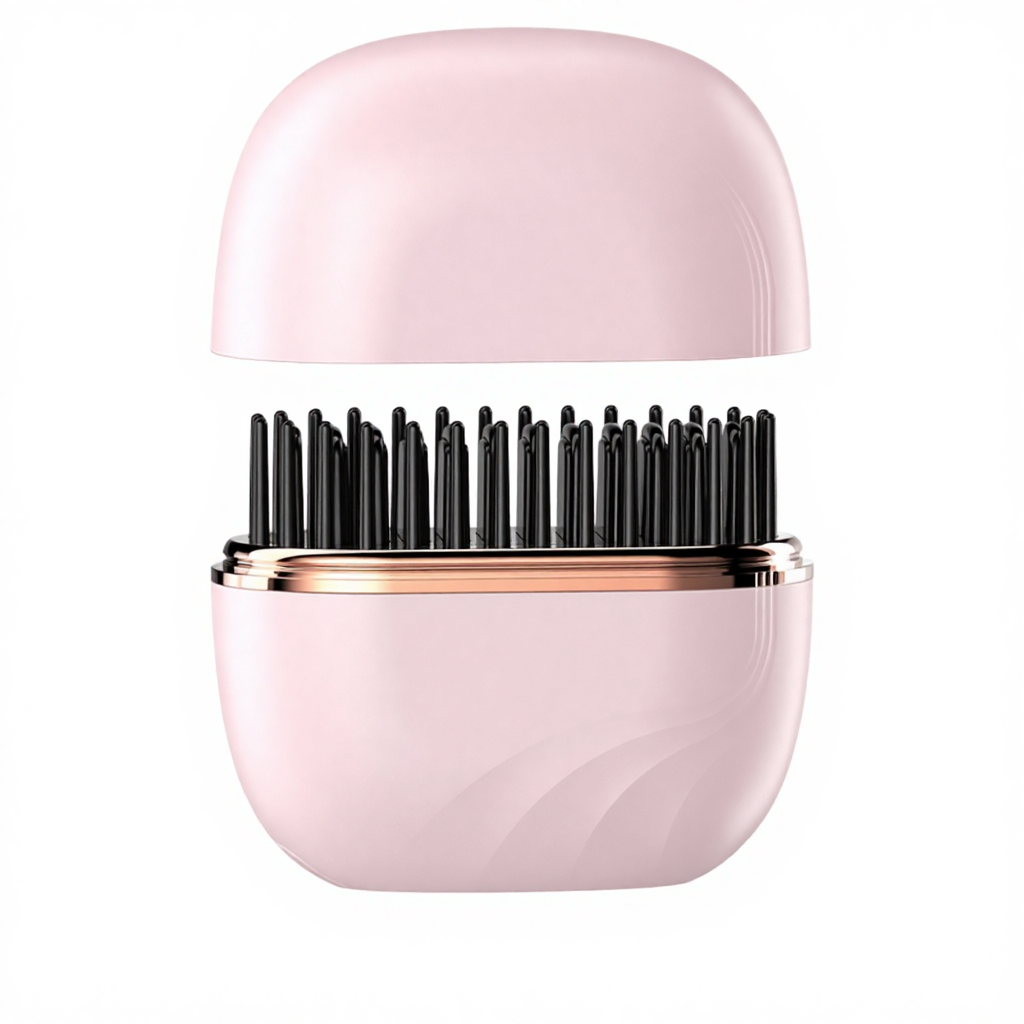 Pink Wireless Hair Straightener Brush Cordless Portable Straightening Comb Type-C Rechargeable with 3 Temp Settings Anti-Scald Styler for Travel Australian Home